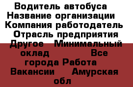 Водитель автобуса › Название организации ­ Компания-работодатель › Отрасль предприятия ­ Другое › Минимальный оклад ­ 40 000 - Все города Работа » Вакансии   . Амурская обл.